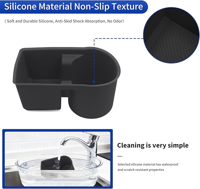 Central Control Gear Water Cup Silicone Case for 2016-2023 Toyota Tacoma Center Console Cup Holder Protector Interior Modification Accessories (Rear Gear Water Cup Mat)