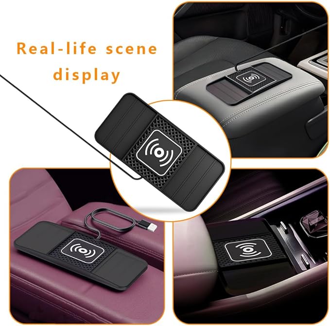 Wireless Charging Pad for Car for Ford Fusion 2006-2020, DIY Trim-to-Fit Slim Non Slip Fast Charger Car Wireless Charging Pad 30CM Cable,B 30cm USB Plug Cable