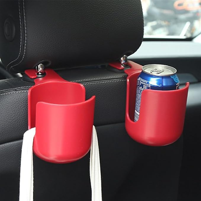 Cup Holder for Car, Back Seat Cup Holders for Cars Hanging Mount Drink Water Bottle Storage Holder Vehicle Beverage Organizer Auto Interior Organizer for Trash Bag, Clothing, Bottles