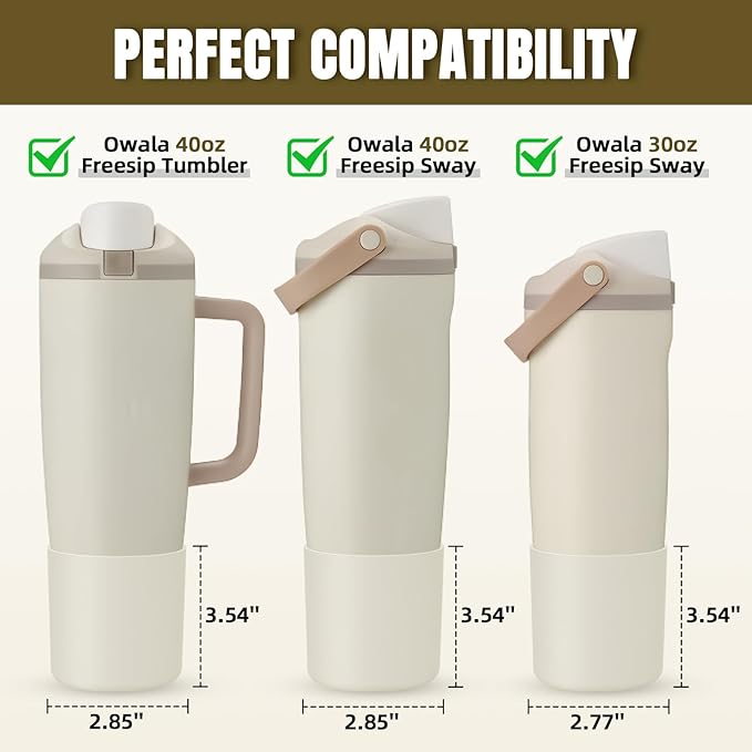 Silicone Higher Boot Compatible with Owala 30oz & 40oz FreeSip Sway Bottles & Tumblers, Large Protection Anti-slip Bottom Cover Sleeve for Freesip Sway Tumbler and Bottle