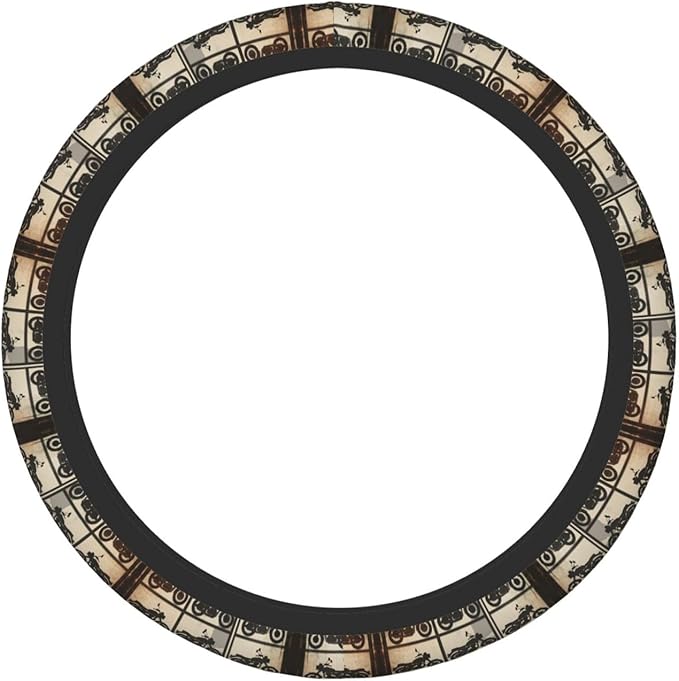 Neoprene Steering Wheel Cover Motorcycle Pattern Car Steering Wheel Cover Universal Fit for Most Cars