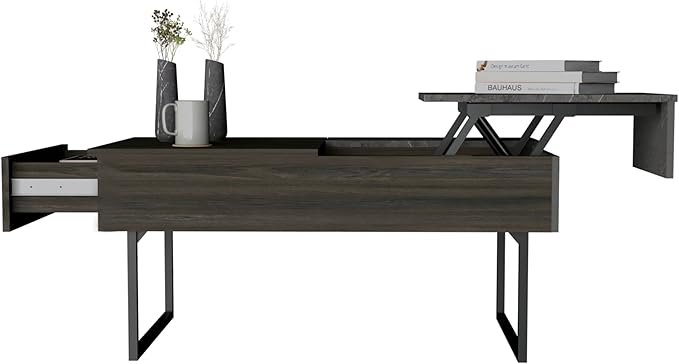 Beyond Lift Top Coffee, Two Legs, One Drawer Espresso, Onyx