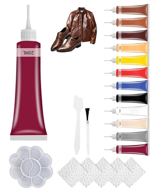 Advanced Leather Repair Gel, 2026 New Leather Repair Kit for Car Seat Vinyl Repair Kit, Professional Leather Repair Coloured Cream Gel, Multifunctional Couch and Jacket Repair Kit (Dark Red)