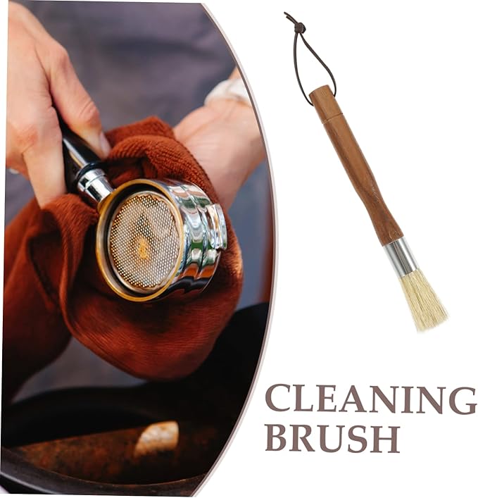 Professional Coffee Grinder Brush with Wooden Handle Cleaning Tool for Coffee Machines and Countertops Fine Bristle Design for Maintenance