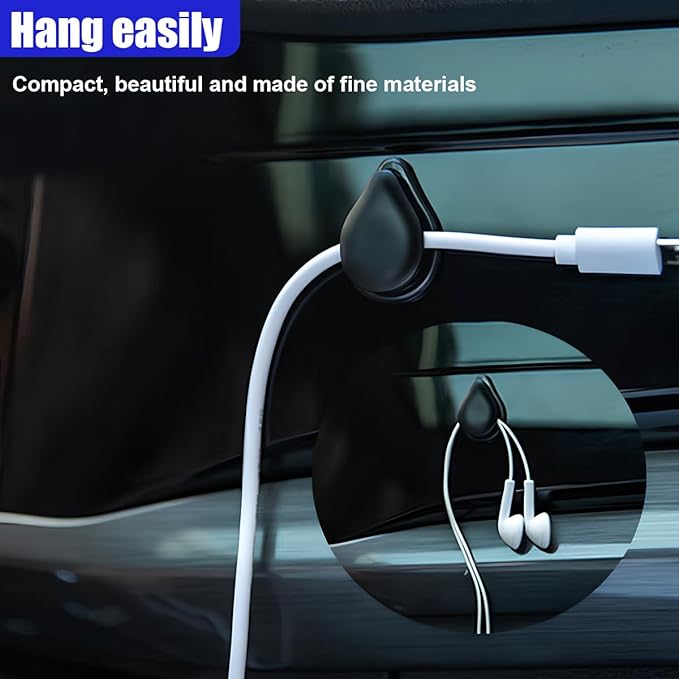 Car Sticky Hooks, Multifunctional ABS Mini Vehicle Dashboard Backseat Hanger with Self-Adhesive Backing, Auto Interior Hanging Organizer Accessories for Key Mask Earphone USB Cable (8PCS)