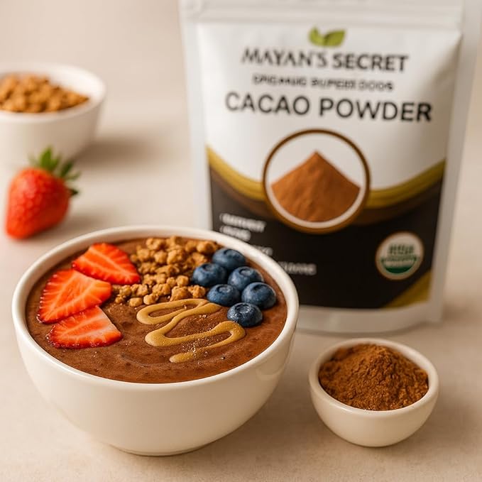 Mayan’s Secret - Organic Cocoa Powder Unsweetened Raw Cacao Powder Organic for Smoothie, Coffee and Drink Mixes (1 Pound (Pack of 2))