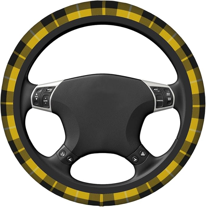 Thickened Elastic Steering Wheel Cover, Barclay Dress Tartan Ultra, Soft, Breathable, Fit for Cars, SUVs, Trucks, Stylish Comfortable Grip