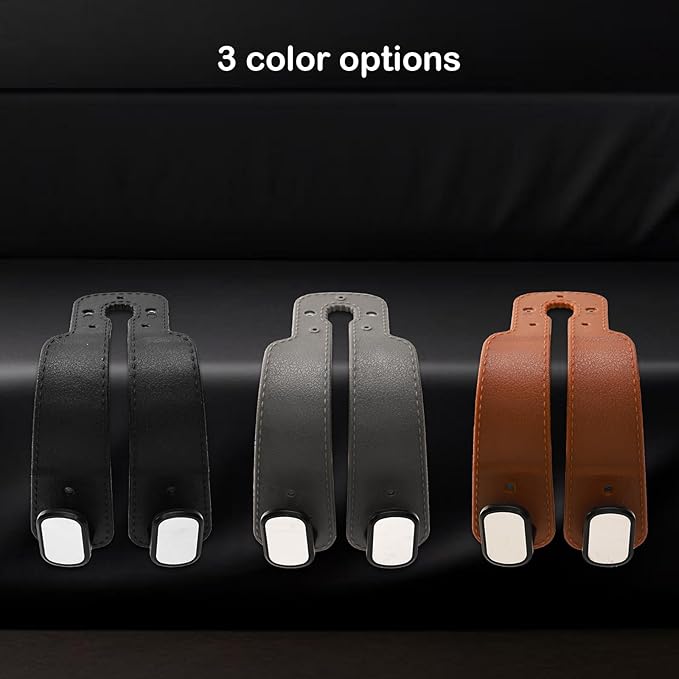 ENOCHT Double Car Seat Hooks for Headrest Purse Hook for Car TPE Back Seat Headrest Hooks for Mobile Phone Holder Handbags Bags Car Backseat Organizer Accessories(Gray- 2 Pack)