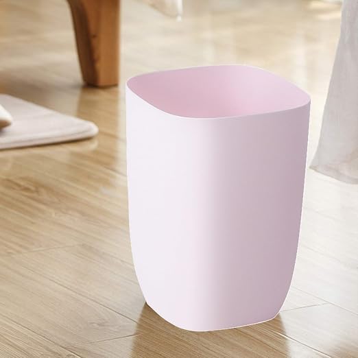 Bathroom Trash Can, Small Garbage Can for Bedroom, Living Room, Kitchen, Slim Cute Plastic Waste Basket for Office, 7L, Pink