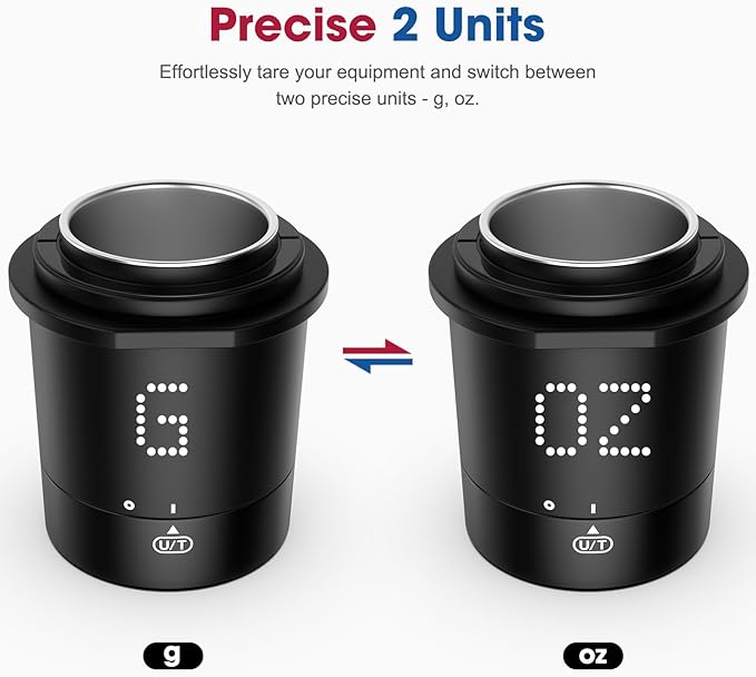 Mik-Nana Dosing Cup Scale with LED Display - Sleek Precision Digital Espresso Coffee Grounds Scale | Must-Have Home Barista Brewing Accessory & Ideal Gift for Coffee Lovers (Black)