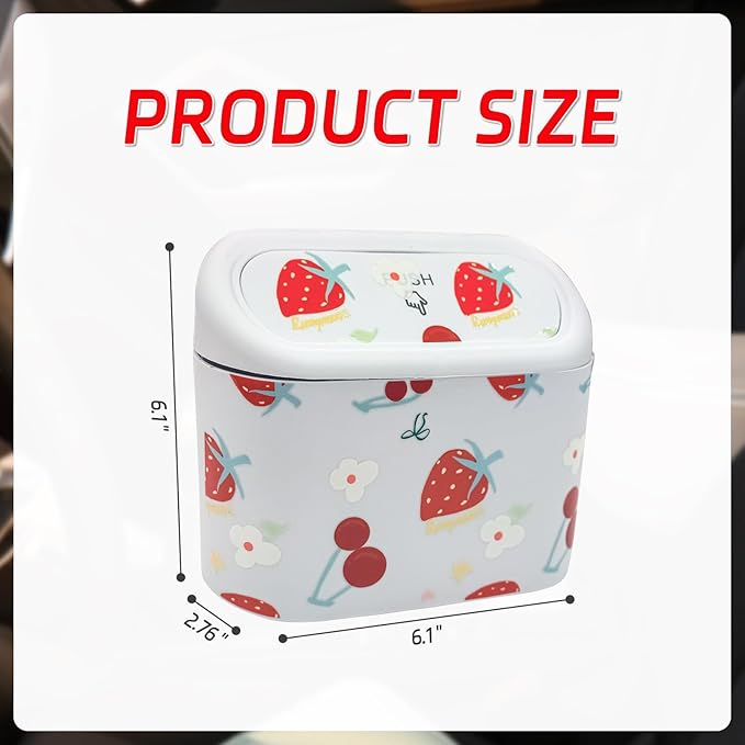 Mini Car Trash Bin with Lid – Automotive Garbage Can with 5 Trash Bags, Waterproof & Leakproof Vehicle Interior Waste Box for Car, Office, Home (White)