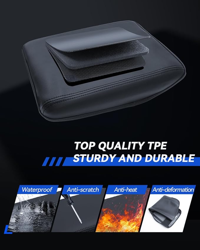 Armrest Cover for 2024 2025 2026 Volkswagen Atlas SE, SE with Technology, SEL, SEL Premium R-Line Accessories Center Console Middle Lid Pad Protector for Car Elbow Rest