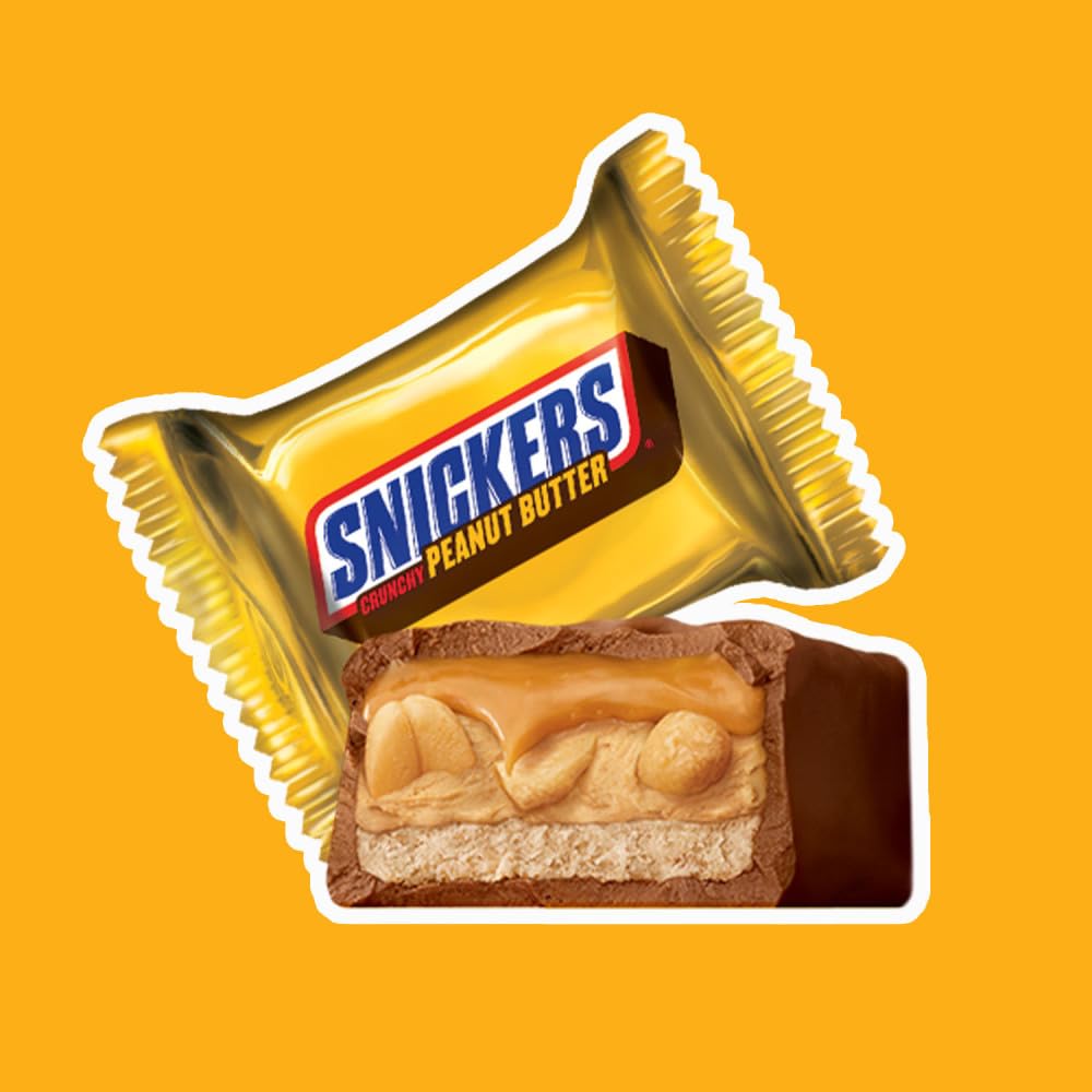 SNICKERS Fun Size Peanut Butter, Caramel & Peanuts Milk Chocolate Bars Individually Wrapped Candy Bars, Sharing Size, 8.29 Oz Bag
