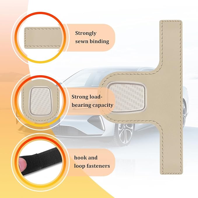 HZEL Car Seat Headrest Hook, 2PCS Vehicle Back Seat Hanger Holder Hook, Multipurpose Automotive Interior Headrest Storage Organizer for Purses Bags Coats, Universal Fit (Black Yellow)