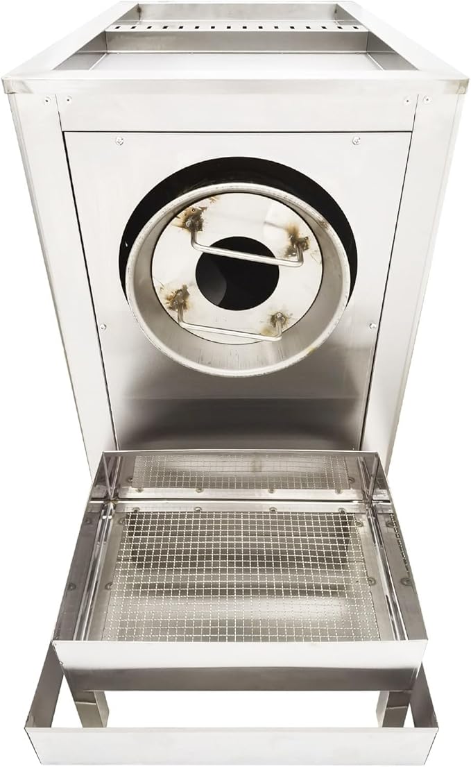 Commercial Automatic Gas Roaster Machine (0-300℃) 16.5LBS Stainless Steel Nut Roaster for Coffee Beans, Peanuts, Almonds 110V 1PH 80W