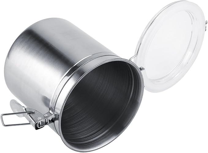 Cocoarm Stainless Steel Coffee Canister, Airtight Vacuum Sealed Storage Container with Clamp Lid, Large, for Coffee Bean Tea Sugar