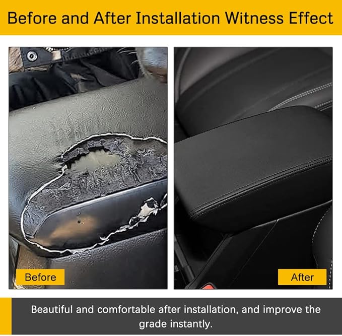 A ABIGAIL Center Console Armrest Cover Compatible with Subaru Forester 2019-2023 PU Leather Arm Rest Box Lid Middle Console Cover Seat Protector Armrest Cushion Pad (Black)
