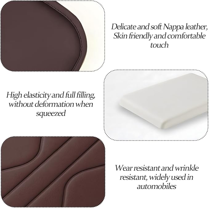 HZEL Car Center Console Cover, Scratch & Wear Resistant Soft Leather Vehicle Armrest Seat Box Cushion Pad with 2 Storage Bag, Waterproof Automotive Interior Protector, Universal Fit (Coffee)