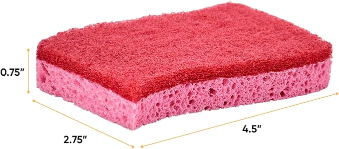 Kitchen Sponges for Washing Dishes, Non-Scratch Cellulose Dish Scrub Sponges, Cleaning Sponges for Household Use, Safe Cleaning Products, Kitchen Sponges Pack of 12, by Superio