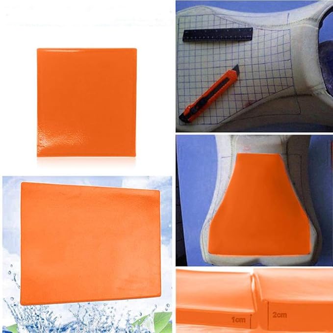 Motorcycle Seat Gel Pad Driver/Passenger Seat Cushion Shock Absorption Mat Reduce Fatigue Comfortable Soft Pad DIY Seat Pad Cooling Cushion Motorcycle Seat Foam Orange (25 x 25 x 1cm)