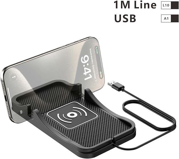 Wireless Car Charger for Honda Ridgeline 2006-2014 2017-2026, Charging Station 2-in-1, Wireless Charging Stand Phone, Magnetic Wireless Charger,1M-USB