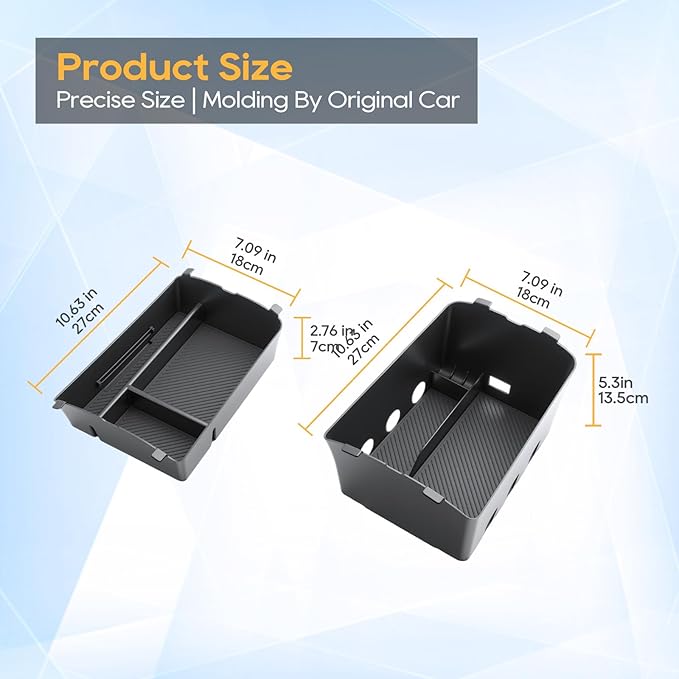LFOTPP 2026 Palisade Center Console Organizer - 2PCS Upper + Lower 2026 Palisade/Palisade Hybrid Armrest Storage Box Tray - 2026 Hyundai Palisade Hybrid Accessories - Only Fit Calligraphy Trim