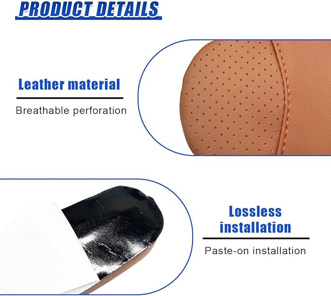 Car Knee Cushion, Leather Memory Foam Auto Center Console Arm Rest Pad, Soft Comfort Car Door Elbow Protective Cushion, Breathable Vehicle Interior Leg Support Pillow for Most Cars (Orange)