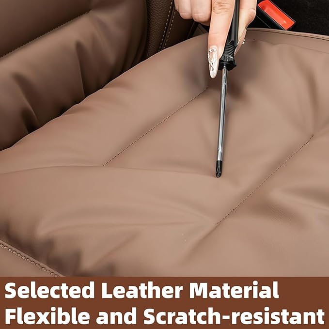 Car Seat Cushion, 2025 New Skin-Friendly Leather Seat Cushions, Breathable Dirt-Repellent Memory Foam Pad for Most Auto & Office Chairs (Red)