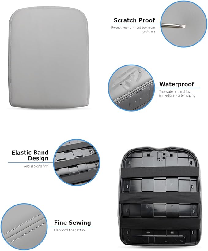 INTGET Center Console Cover for 2002-2012 Dodge Ram 1500 2500 3500 Accessories Interior Middle Armrest Arm Rest ST, SLT, Laramie, Sport, TRX4 Cushion Pad Protector(Fit for Jump Seat Console)