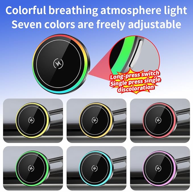 Car Magnetic Phone Mount for Hyundai Palisade 2020 2021 2022 2023 2024 2025 Auto Interior Accessories Best Cellphone Holder Fast 15W Wireless Charger Cell Phones Charging Screen Stand Accessory