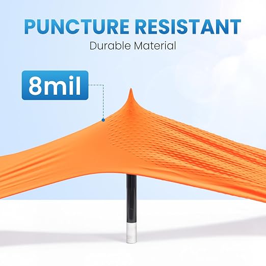 Borje Orange 8 Mil Nitrile Disposable Gloves, Heavy-Duty Mechanic Gloves, 100 Count, Large, Latex & Powder Free with Raised Diamond Texture, Industrial, Automotive, Gardening