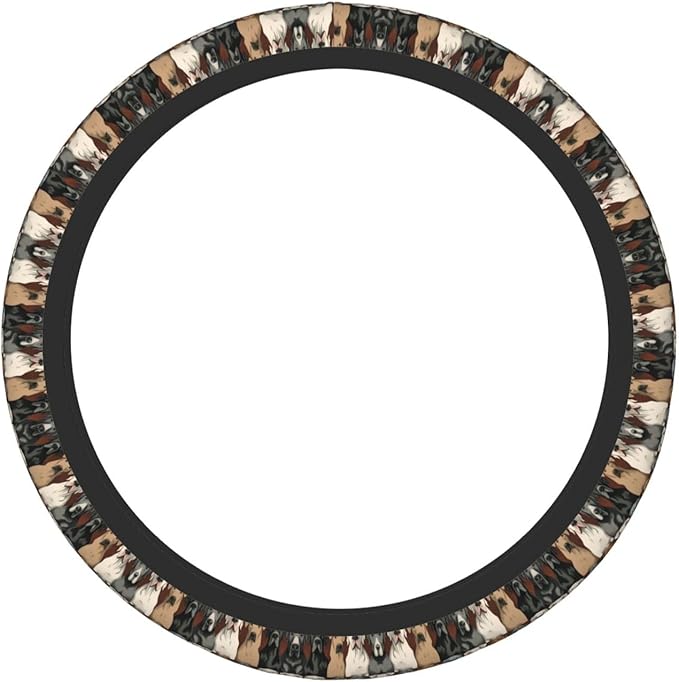 Great Dane Colors Pattern Universal Fit Steering Wheel Cover for Car, Truck, and SUV, Durable Steering Wheel Protection