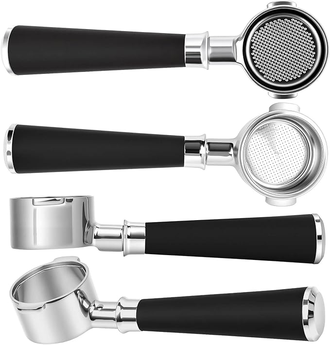 51mm Bottomless Portafilter 2 Ears Fits for Delonghi ECP3420, EC155, BCO430, EC260, and ECP3120, Includes Puck Screen, Double Shot Filter Basket