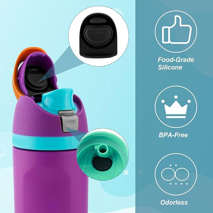 BOXOB 8pcs Silicone Bottle Stopper for Owala FreeSip 24oz 32oz, Water Bottle Plug Mouth Lid Cap Top Seal Replacement Parts Accessories Compatible with Owala 16/19/24/32/40oz (8 Colors)
