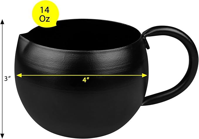 GoCraft Black Metal Creamer Pitcher – Small Iron Serving Jug with Handle for Coffee Creamer, Milk, Syrup, Sugar or Dressing – Modern Tableware for Cafe, Restaurant, or Kitchen Countertop