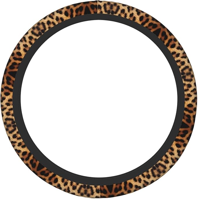 Leopard Spots Cheetah Print Universal Fit Steering Wheel Cover for Car, Truck, and SUV, Durable Steering Wheel Protection