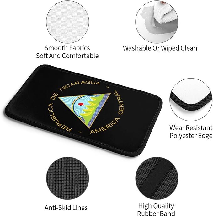 Coat of Arms of Nicaragua Car Center Console Cover, Universal Waterproof Armrest Pad, Soft Comfort Cushion & Scratch-Resistant Protector for Cars, SUVs and Trucks