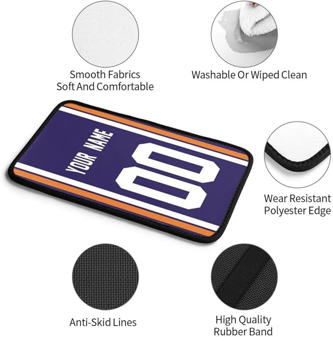 Custom Car Armrest Cover,Add Personalized Name and Number As Gifts for Loyal Football Fans,American Football Auto Center Console Pad Car handrail Box Cushion,Fit for Most Car Seat Box Cover Protector