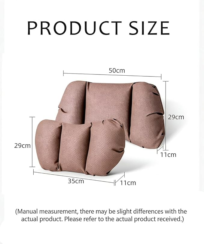 Car Neck Pillow & Lumbar Support for Porsche Taycan Sport Turismo 2022-2024 Ergonomic Breathable Mesh Auto Seat Back Cushion Headrest,Black-Neck Pillow