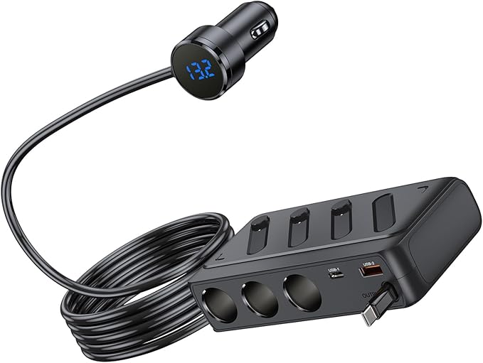 3-Port USB Car Power Converter with Fast Charging Technology for Multiple Devices Vehicle Butt Device