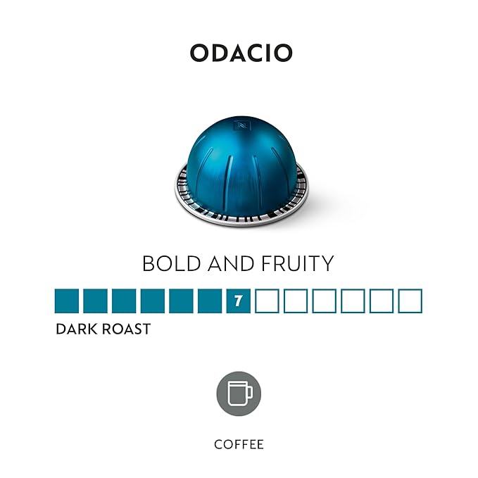 Nespresso Capsules Vertuo,Odacio,Medium Roast Coffee,30-Count Coffee Pods,Brews 7.8oz.,(Pack of 2)