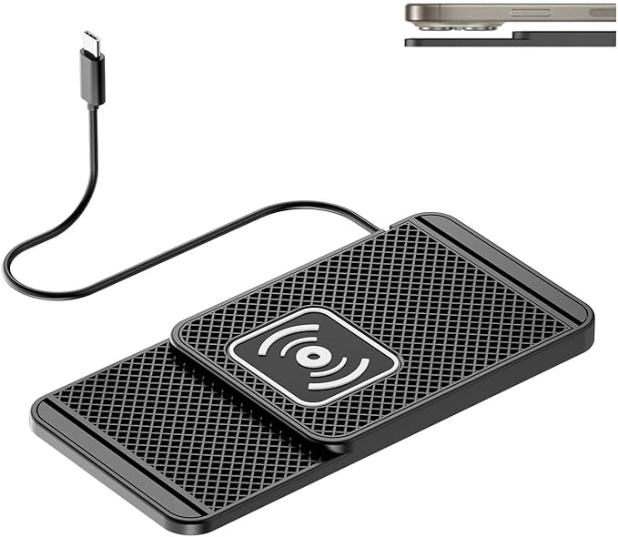 Cord‑Free Charging Pad, 20W Car Charger Pad for Phones, Dashboard & Desk Charging, Phone Charger for Vehicles & Office Use,B Type-C 30cm