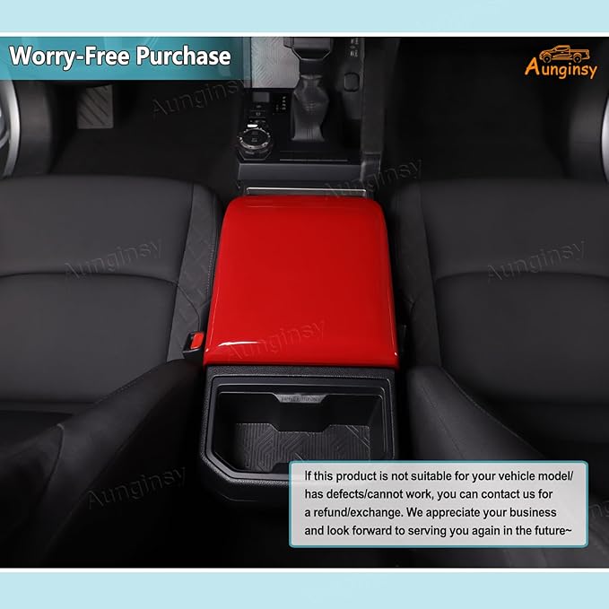 Aunginsy Center Console Armrest Protector Cover Compatible with Toyota Tacoma 2024 2025 2026, ABS Central Armrest Seat Storage Box Cover Cushion Lid Protector Pad Waterproof Anti-Scratch Accessories