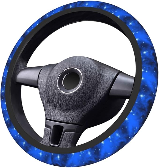 Blue Galaxy Steering Wheel Cover for Women Men Girls Car Accessories Decor Anti-Slip Neoprene Auto Steering Wheel Covers Protector Universal 15 Inch