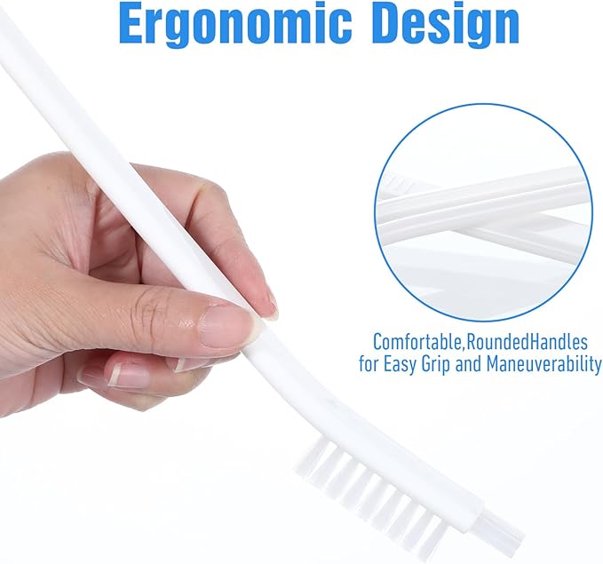3 Packs Juicer Cleaning Brush, Soy Milk Maker Deep Clean Brush Crevice Tool Set Small Scrub Brushes for Toaster Sink Tile Grout Grater, Small Cleaning Supplies Gadgets White