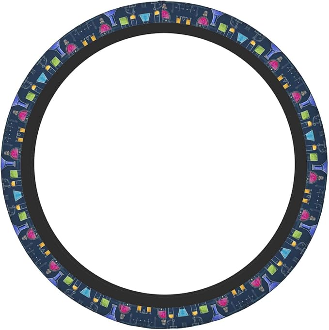 Chemistry Experiment Car Steering Wheel Cover, 15 Inch Steering Wheel Cover Stylish Decor for Most Cars