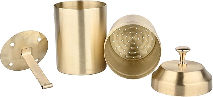 Brass Coffee Filter 350ml Single Cup Pour Over Brewer with Stand, Reusable Matte Brass Eco Friendly Drip Filter