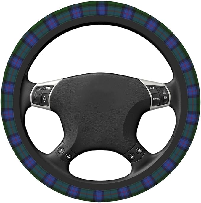 Thickened Elastic Steering Wheel Cover, Armstrong Clan Tartan Scottish Plaid Pattern Ultra, Soft, Breathable, Fit for Cars, SUVs, Trucks, Stylish Comfortable Grip