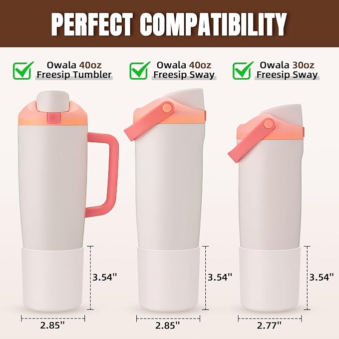Silicone Higher Boot Compatible with Owala 30oz & 40oz FreeSip Sway Bottles & Tumblers, Large Protection Anti-slip Bottom Cover Sleeve for Freesip Sway Tumbler and Bottle