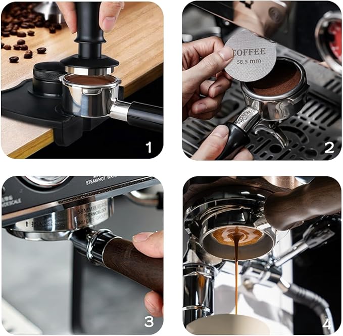 Puck Screen 58.5mm Reusable Puck Screen for Espresso Portafilter, 1.7mm Thickness 150μm 316 Stainless Steel Screen Filter Basket Compatible with Espresso Machine